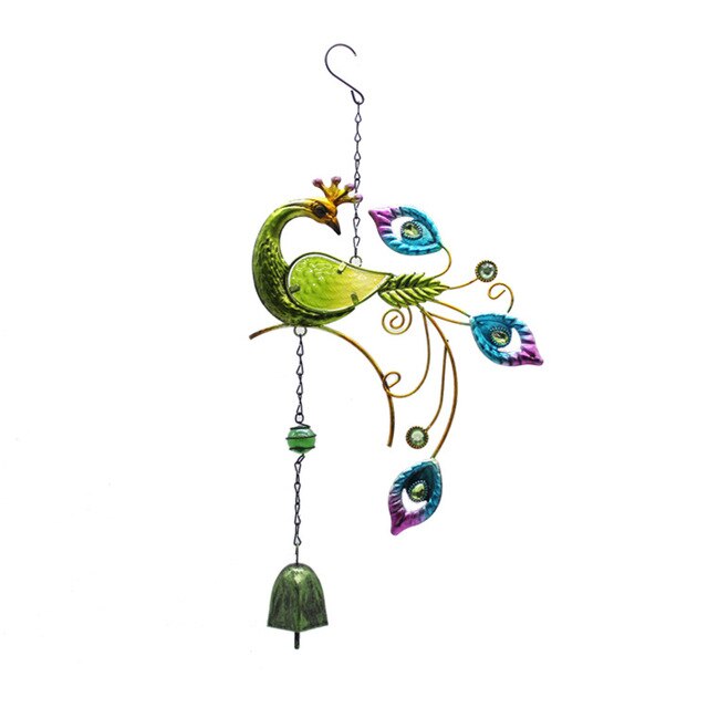 Creative Peacock Wind Chimes Window Balcony Yard Home Garden Wall Hanging Bells Ornament Sun atcher