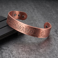 Cargar imagen en el visor de la galería, Magnetic Pure Copper Bracelets Men Women Vintage Adjustable Wide Bracelets Bangles Health Energy Bracelet
