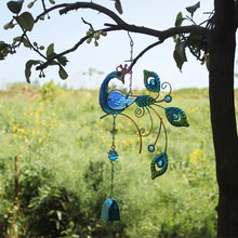 Cargar imagen en el visor de la galería, Creative Peacock Wind Chimes Window Balcony Yard Home Garden Wall Hanging Bells Ornament Sun atcher
