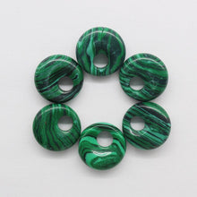 Cargar imagen en el visor de la galería, natural stone pendants donuts, 12/batch free, 18mm beads for jewelry making
