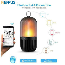 Load image into Gallery viewer, LED Flame Lamp Portable Speakers Light Bluetooth Party Light Stereo Flickering Night Light Outdoor Camping Stereo Speaker
