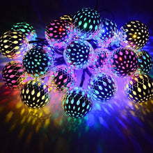 Cargar imagen en el visor de la galería, 2 mode 5m 20leds solar hollow ball decoration, christmas strings lights, holiday lighting
