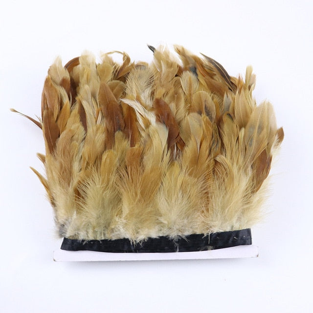 Natural Chicken Feathers Ribbon Fringe Dyed Feather Trim Accessory Decoration Crafts Plumes