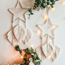 Load image into Gallery viewer, Macrame Star Wall Hanging Woven for Room Cotton Handmade Wall Star Bohemian Chic Tassel
