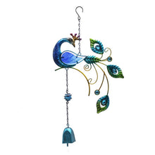 Cargar imagen en el visor de la galería, Creative Peacock Wind Chimes Window Balcony Yard Home Garden Wall Hanging Bells Ornament Sun atcher
