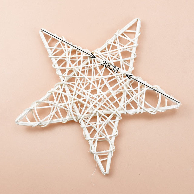 10/15/20cm Rattan Star frame Wreaths Christmas decoration For Home DIY Handmade Hanging wedding wall