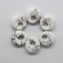 Cargar imagen en el visor de la galería, natural stone pendants donuts, 12/batch free, 18mm beads for jewelry making
