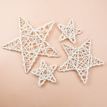 Cargar imagen en el visor de la galería, 10/15/20cm Rattan Star frame Wreaths Christmas decoration For Home DIY Handmade Hanging wedding wall
