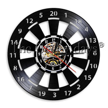 Cargar imagen en el visor de la galería, Game Room Dart Board Vinyl Record Wall Clock Modern Design Bar Pub Man Cave Wall Decor LED Night Lamp
