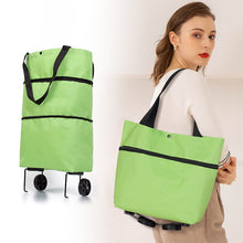 Load image into Gallery viewer, Folding Shopping Pull Cart Trolley Bag With Wheels Foldable Shopping Bags  Reusable Grocery Bags Food Organizer Vegetables Bag
