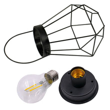 Cargar imagen en el visor de la galería, New 2Pcs Wrought Iron Retro Solar Lantern Hanging Light LED Yard Outdoor Patio Garden Lamp
