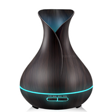 Cargar imagen en el visor de la galería, Aroma Essential Oil Diffuser Ultrasonic Air Humidifier with Wood Grain 7 Color Changing LED Lights for Office Home 400ml
