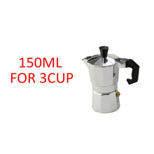 Load image into Gallery viewer, Aluminum Coffee Maker Durable Mocha Espresso Percolator Pot  150/300/450/600ml Stovetop Household Coffee Maker
