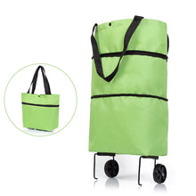 Load image into Gallery viewer, Folding Shopping Pull Cart Trolley Bag With Wheels Foldable Shopping Bags  Reusable Grocery Bags Food Organizer Vegetables Bag
