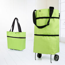 Load image into Gallery viewer, Folding Shopping Pull Cart Trolley Bag With Wheels Foldable Shopping Bags  Reusable Grocery Bags Food Organizer Vegetables Bag
