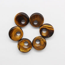 Cargar imagen en el visor de la galería, natural stone pendants donuts, 12/batch free, 18mm beads for jewelry making
