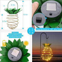 Cargar imagen en el visor de la galería, Waterproof Solar Iron Pineapple Garden Lights Solar Path Lights Hanging Pineapple Lantern Decorative Wall Lamp Night Lights
