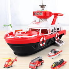 Load image into Gallery viewer, Kids Toys Simulation Track Boat Diecasts &amp; Toy Vehicles Music Story Light Toy Ship Model Toy Car Parking Boys Toys
