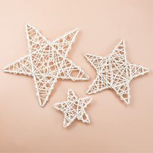 Cargar imagen en el visor de la galería, 10/15/20cm Rattan Star frame Wreaths Christmas decoration For Home DIY Handmade Hanging wedding wall
