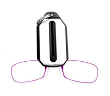 Load image into Gallery viewer, Clip Nose Reading Glasses Mini Folding Reading Glasses Men and Women With Key chain
