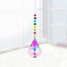 Load image into Gallery viewer, H&amp;D Chakra Crystal Suncatcher with 76mm AB Gourd Prism Drops Rainbow Maker Chain Hanging Window Ornament Home Garden Decor
