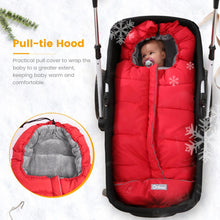 Load image into Gallery viewer, Snugly Cocoon Winter Baby Sleeping bag keeps baby warm and comfy while on the go
