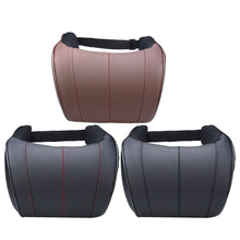 Cargar imagen en el visor de la galería, PU Leather Auto Car Neck Pillow Memory Foam Filling Neck Rest Seat Headrest Pillow For Car Gadget Auto Accessories
