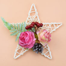 Cargar imagen en el visor de la galería, 10/15/20cm Rattan Star frame Wreaths Christmas decoration For Home DIY Handmade Hanging wedding wall
