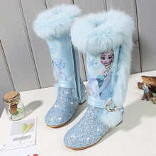 Cargar imagen en el visor de la galería, Frozen Princess Boots New Winter Girls Boots Children&#39;s Knee Boots Girls Pink Blue
