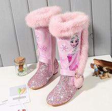 Load image into Gallery viewer, Frozen Princess Boots New Winter Girls Boots Children&#39;s Knee Boots Girls Pink Blue
