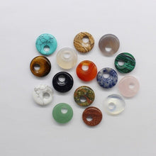 Cargar imagen en el visor de la galería, natural stone pendants donuts, 12/batch free, 18mm beads for jewelry making
