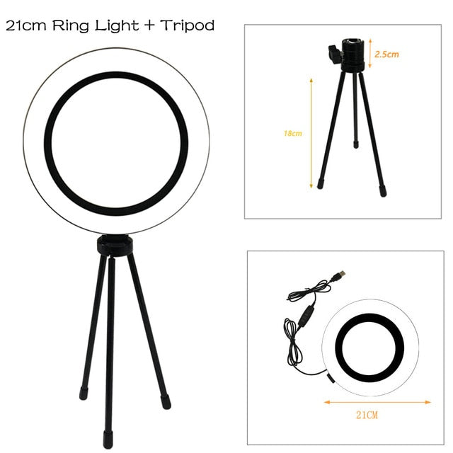 10.2 Inch Ring Light with Stand - Rovtop LED Camera Selfie Light Ring for iPhone Tripod and Phone Holder for Video Photography