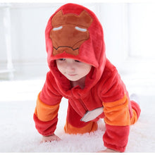 Cargar imagen en el visor de la galería, Iron Man Romper Onesie Baby/Toddler Cartoon Costume Cool Sleepwear Flannel Warm Winter Infant Play Suit
