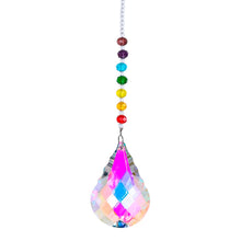 Load image into Gallery viewer, H&amp;D Chakra Crystal Suncatcher with 76mm AB Gourd Prism Drops Rainbow Maker Chain Hanging Window Ornament Home Garden Decor
