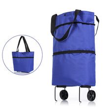 Load image into Gallery viewer, Folding Shopping Pull Cart Trolley Bag With Wheels Foldable Shopping Bags  Reusable Grocery Bags Food Organizer Vegetables Bag
