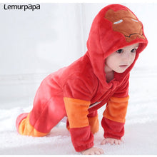 Load image into Gallery viewer, Iron Man Romper Onesie Baby/Toddler Cartoon Costume Cool Sleepwear Flannel Warm Winter Infant Play Suit
