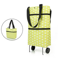 Load image into Gallery viewer, Folding Shopping Pull Cart Trolley Bag With Wheels Foldable Shopping Bags  Reusable Grocery Bags Food Organizer Vegetables Bag
