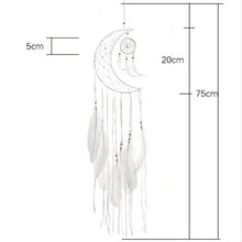 Cargar imagen en el visor de la galería, Moon Feather Dream Catcher Exquisite Handmade Moon Car Pendant Bedroom Dormitory Home Decoration dreamcatcher children room new
