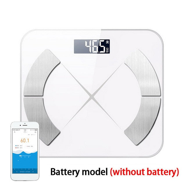 Junejour  New Floor Body Scale Glass Smart Electronic Scales USB Charging LCD Display Body Weighing Home Digital Weight Scale