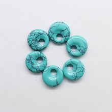 Cargar imagen en el visor de la galería, natural stone pendants donuts, 12/batch free, 18mm beads for jewelry making
