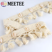 Cargar imagen en el visor de la galería, 4 Meters Meetee 6cm Beige Cotton Tassel Lace Trim Handmade Shell Decoration DIY Home textile Garment Sewing Materials Accessories
