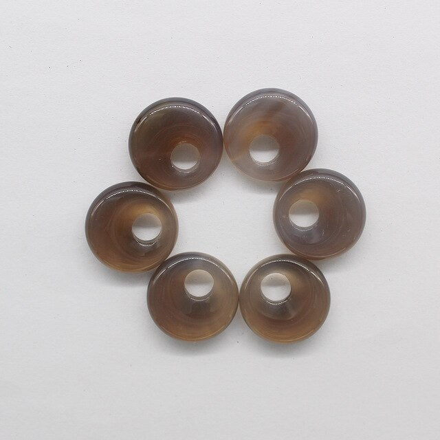 natural stone pendants donuts, 12/batch free, 18mm beads for jewelry making