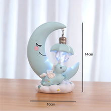 Cargar imagen en el visor de la galería, Moon Unicorn Night Lamp Bedroom Cute LED Night Lights Pink Desktop Decoration Resin Unicorn Lamp Bedroom Decoration Nightlight
