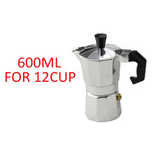 Load image into Gallery viewer, Aluminum Coffee Maker Durable Mocha Espresso Percolator Pot  150/300/450/600ml Stovetop Household Coffee Maker
