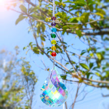 Load image into Gallery viewer, H&amp;D Chakra Crystal Suncatcher with 76mm AB Gourd Prism Drops Rainbow Maker Chain Hanging Window Ornament Home Garden Decor
