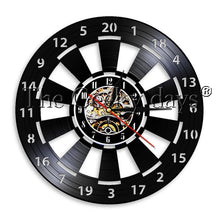 Cargar imagen en el visor de la galería, Game Room Dart Board Vinyl Record Wall Clock Modern Design Bar Pub Man Cave Wall Decor LED Night Lamp
