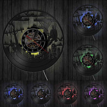 Cargar imagen en el visor de la galería, Power Lineman Silhouette Electrician Vinyl Record Wall Clock High Risky Electrical Utility Worker Night Light Lineworkers Gift
