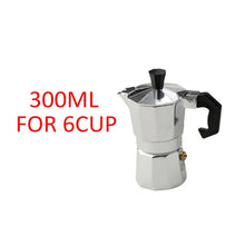 Load image into Gallery viewer, Aluminum Coffee Maker Durable Mocha Espresso Percolator Pot  150/300/450/600ml Stovetop Household Coffee Maker
