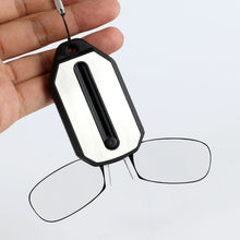 Load image into Gallery viewer, Clip Nose Reading Glasses Mini Folding Reading Glasses Men and Women With Key chain
