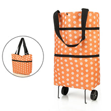 Load image into Gallery viewer, Folding Shopping Pull Cart Trolley Bag With Wheels Foldable Shopping Bags  Reusable Grocery Bags Food Organizer Vegetables Bag
